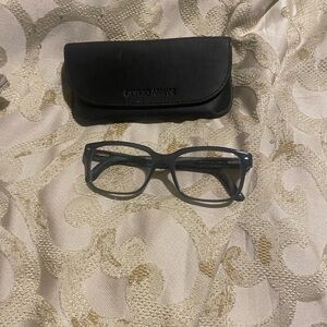 Giorgio Armani Matte Black Rectangular Eyeglass Frames pre-owned prescription.